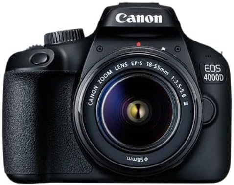 Canon EOS 4000D DSLR Camera and EF-S 18-55 mm f/3.5-5.6 III Lens - Black
