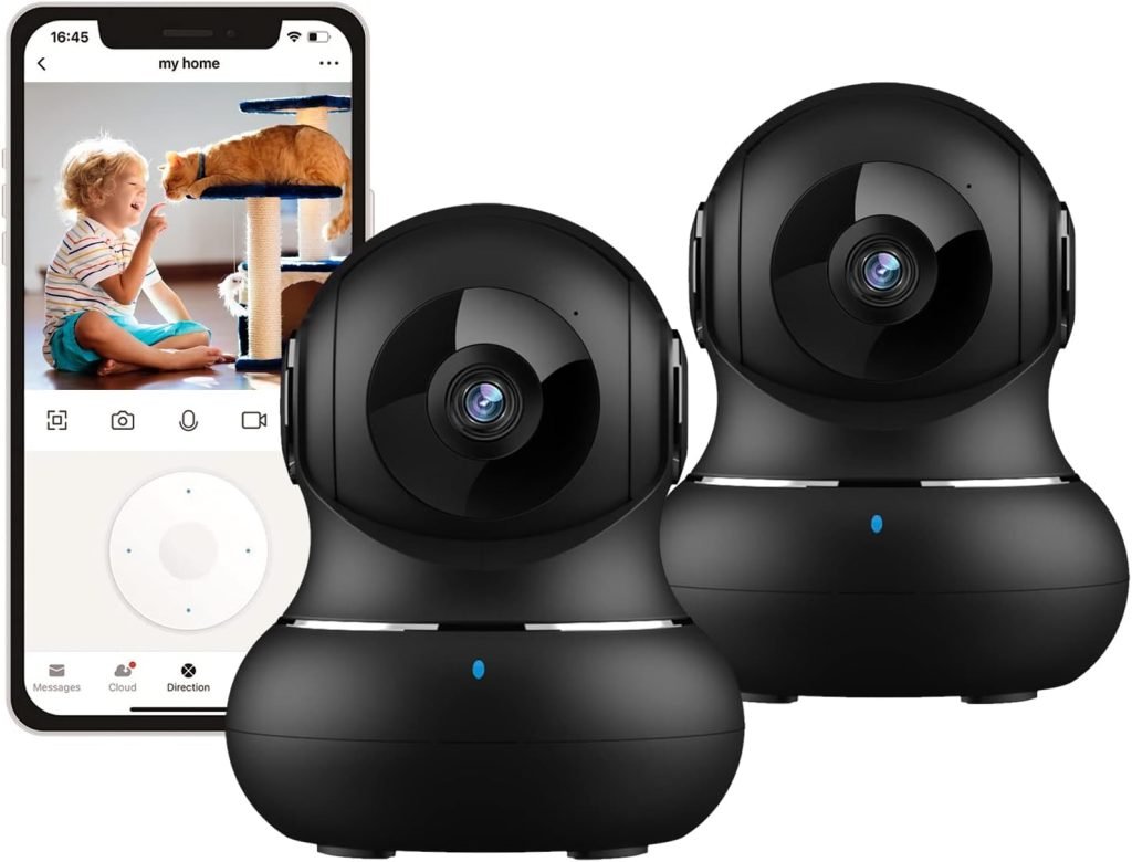 litokam Little elf Camera 2 Pack, Pet Camera with 360Â° Motion Tracking, 1080P Security Camera Indoor with IR Night Vision, 2-Way Audio, WiFi Camera for Baby/Nanny, Wireless Camera Work with Alexa