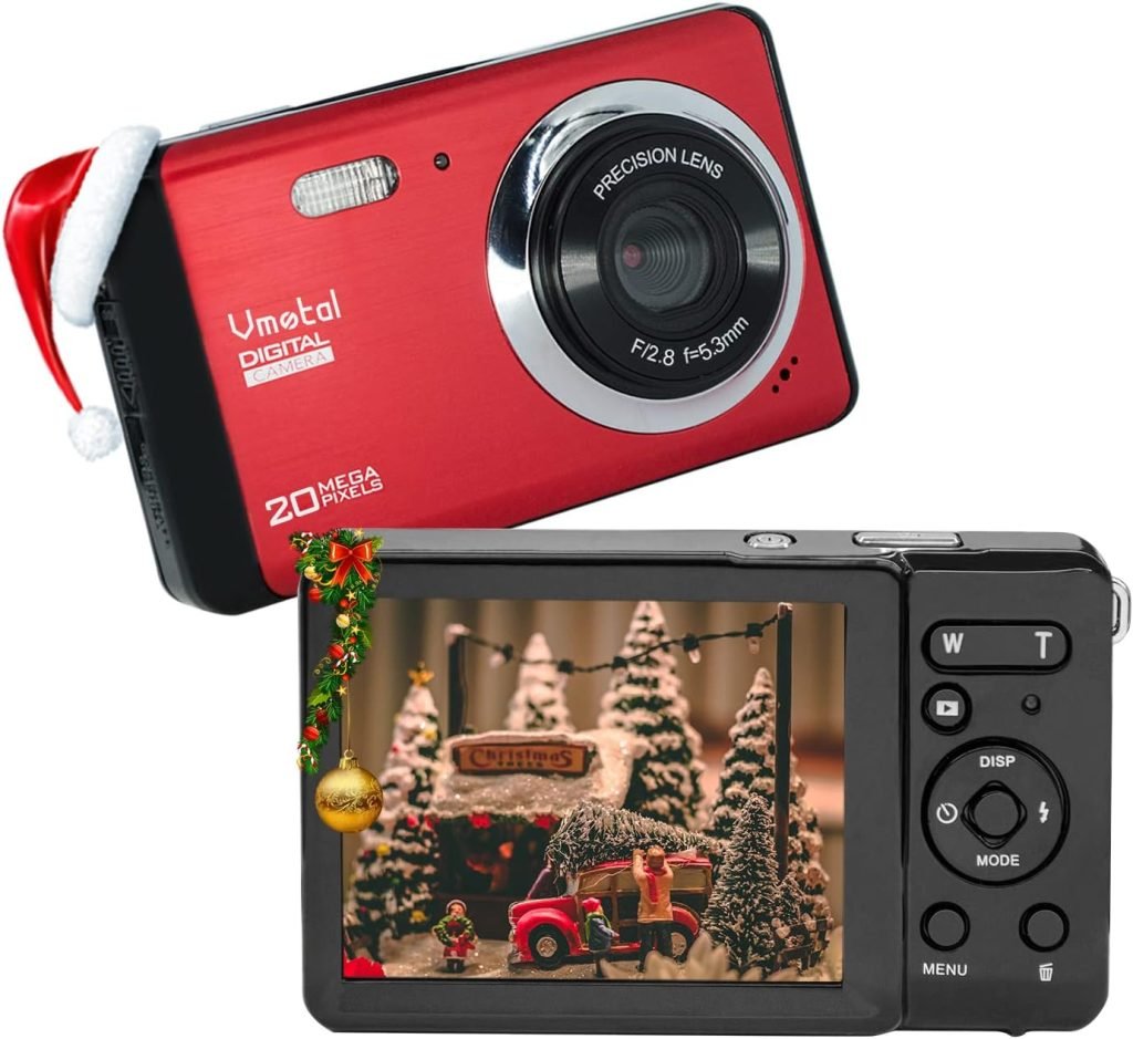 Digital Camera/ 8x Digital Zoom/ 20MP/ 1080P FHD/ 2.8” TFT LCD Screen GDC80X2 Simple Camera for Kids/Children/Teenagers/Beginners/The Elderly (Red)