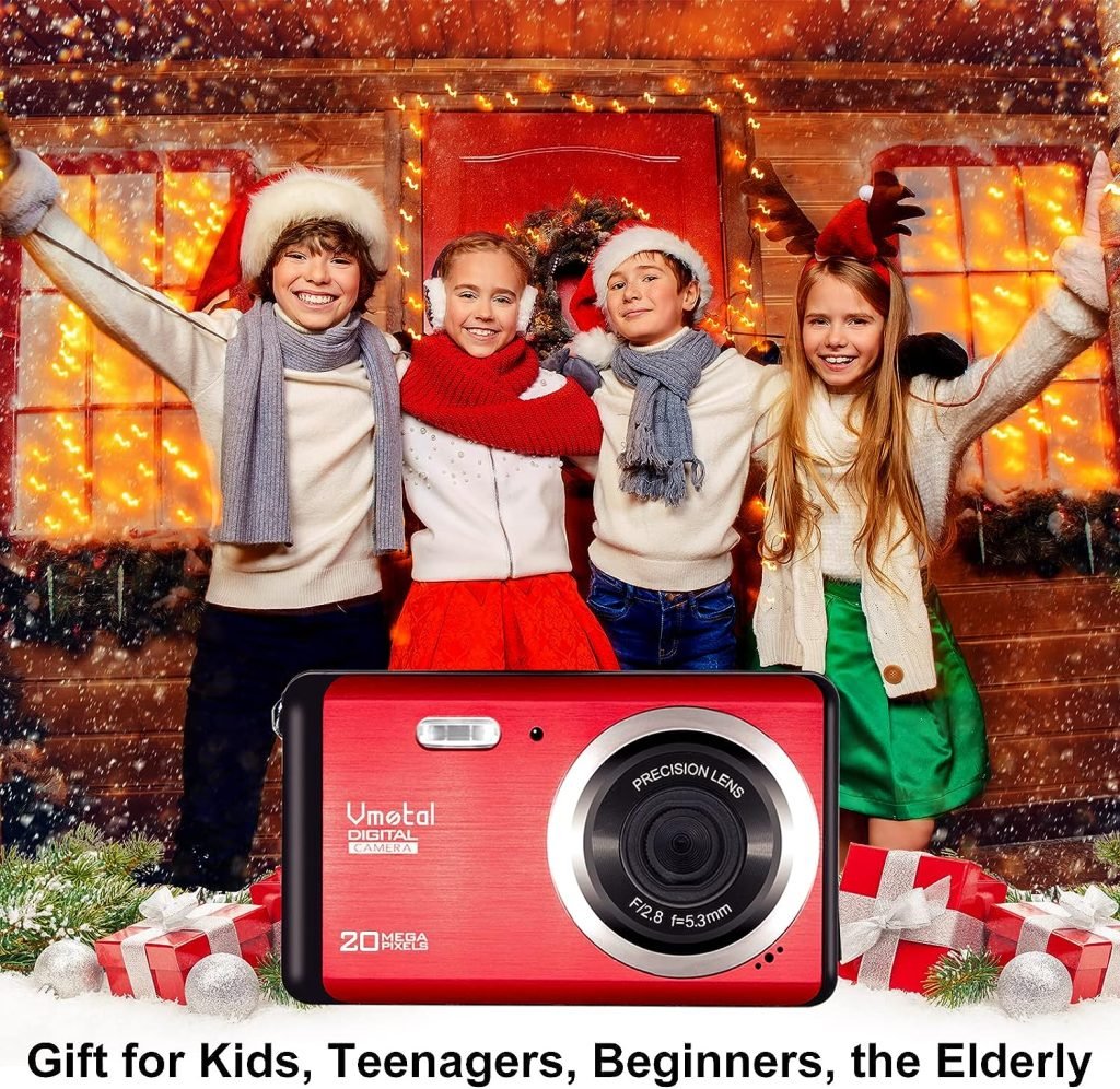 Digital Camera/ 8x Digital Zoom/ 20MP/ 1080P FHD/ 2.8” TFT LCD Screen GDC80X2 Simple Camera for Kids/Children/Teenagers/Beginners/The Elderly (Red)