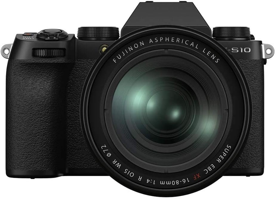 Fujifilm X-S10 Mirrorless Digital Camera, Black, with XF16-80mmF4 R WR Optical Image Stabiliser Lens