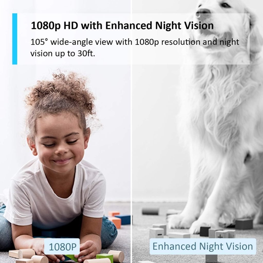 Tapo Mini Smart Security Camera, Indoor CCTV, Works with Alexa Google Home, No Hub Required, 1080p, 2-Way Audio, Night Vision, SD Storage, Device Sharing (Tapo C100)
