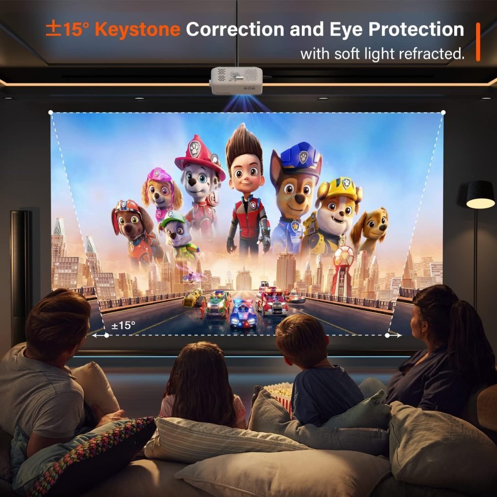 Mini Projector, VOPLLS 1080P Full HD Supported 9500L, Video Projector Portable Outdoor Home Theater Movie Projector, 50% Zoom, Compatible with HDMI, USB, AV, Smartphone/Tablet/Laptop/PC/TV Box