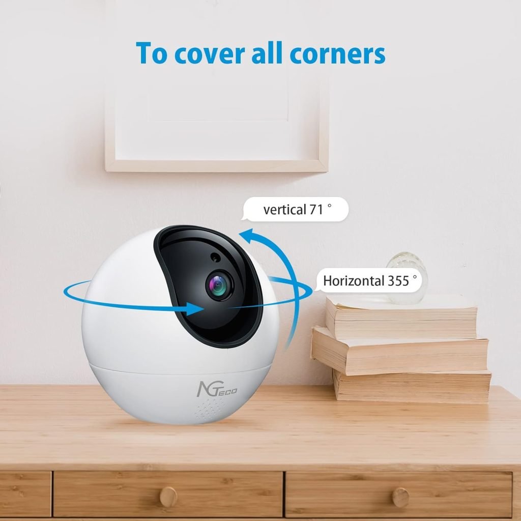 NGTeco C2610 Security WiFi Camera, Pet/Baby Monitor, Indoor Surveillance, Motion detection, Work with Alexa