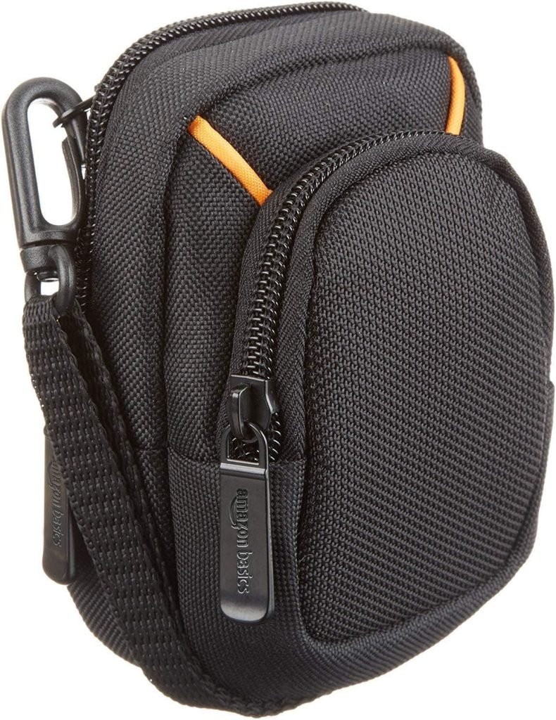 Amazon Basics Camera Bag for Compact Cameras, Medium, Black, Solid
