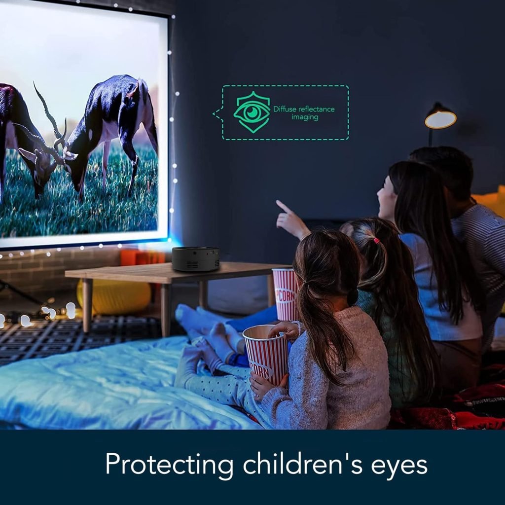 Mini Projector, 1080P HD TFT LCD Video Projector for Bedroom, Outdoor, Portable Pocket Cinema Projector Home Theater Movie Projector for Phone, Tablet, 15 ANSI, Eye Protect: Amazon.co.uk: Electronics  Photo