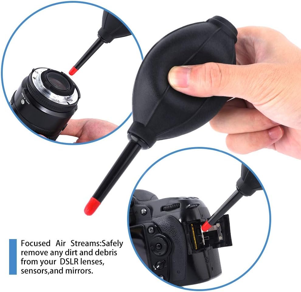 mytysun Camera Cleaning Kit for DSLR Camera Lens Sensor Care with Screen Cleaner,Professional Lense Pen,Camera Cleaning Brush,Lens Cloth,Air Blower,Sensor Cleaning Swabs,Storage Box