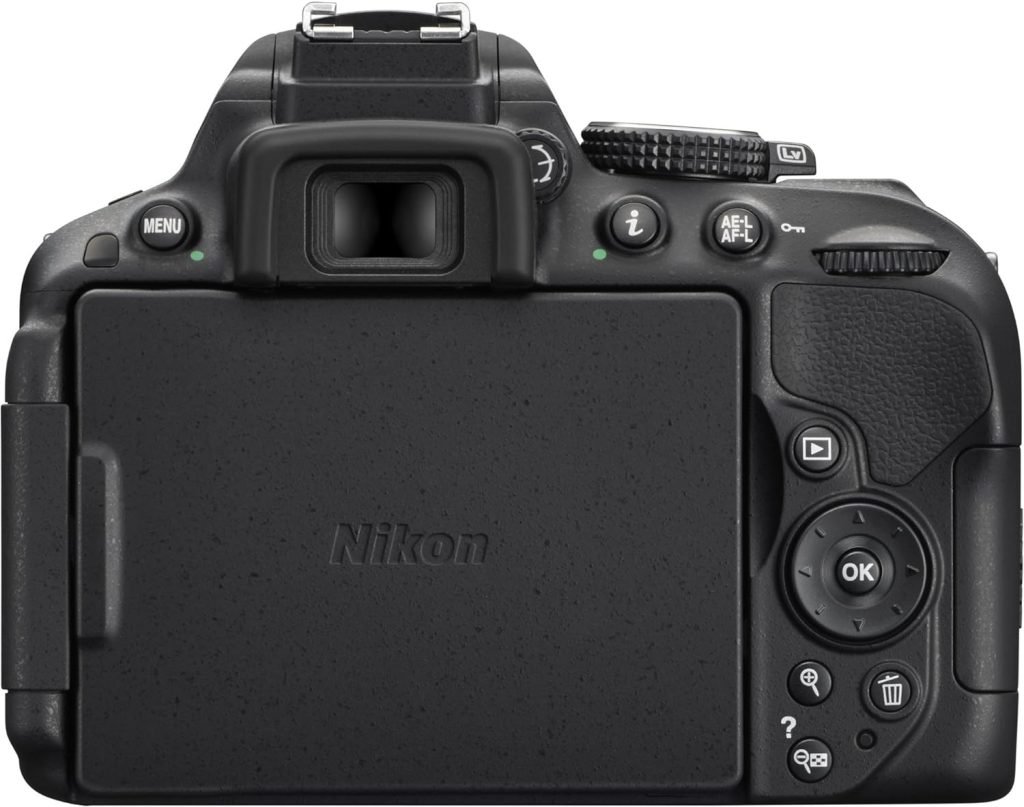 Nikon D5300 Digital SLR Camera with 18-55mm VR Lens Kit - Black (24.2 MP) 3.2 inch LCD with Wi-Fi and GPS (Renewed)