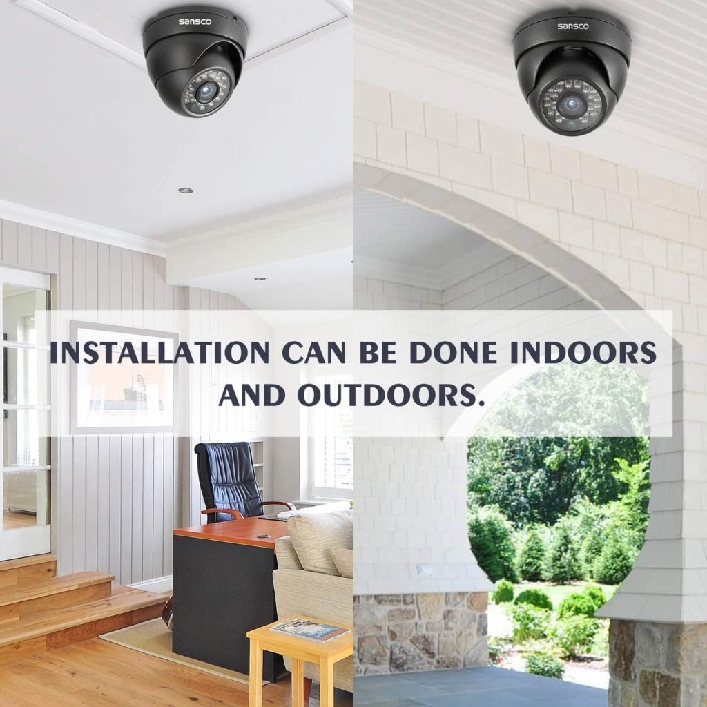 SANSCO 2MP HD CCTV Security Dome Camera | AHD 1920x1080p Pixels IP66 Weatherproof and Vandalproof, Add-on Wired Cam for DVR Video Surveillance System (Non-WiFi)