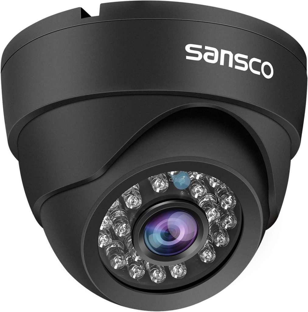 SANSCO 2MP HD CCTV Security Dome Camera | AHD 1920x1080p Pixels IP66 Weatherproof and Vandalproof, Add-on Wired Cam for DVR Video Surveillance System (Non-WiFi)