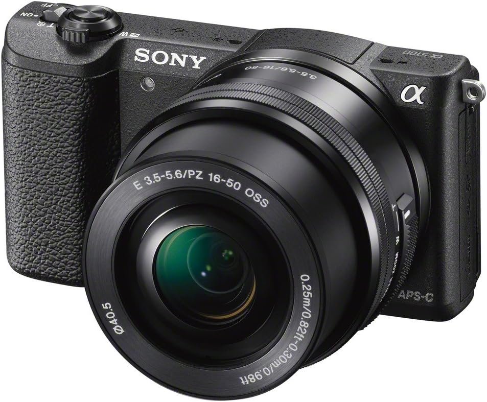 Sony ILCE5100LB.CEC Compact System Camera with 16-50 Lens (24.3 MP, 180 Degrees Tiltable LCD, Fast Hybrid Auto Focus, Noise Reduction Feature, Wi-Fi and NFC) - Black