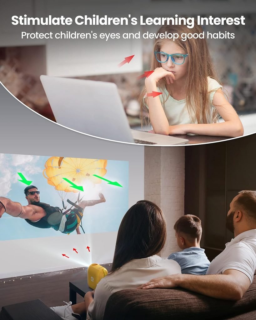 ETOE 1080P Smart Projector, Video Projector with Android TV 11.0, Auto Focus, Auto Keystone, Dual 10W Speakers, Netflix-Certified, Chromecast, WiFi Bluetooth, 4K Supported Projector with Carrying Case