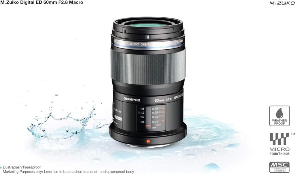 Olympus M.Zuiko Digital ED 60 mm F2.8 Lens, Standard Zoom, Suitable for All MFT Cameras (Olympus OM-D  PEN Models, Panasonic G-Series), Black