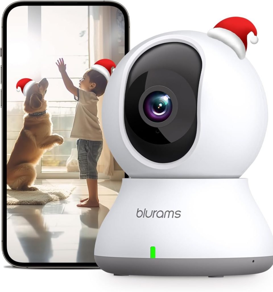 blurams Pet Camera 2K, Indoor Camera, Dog Camera, 360° Home Security Camera, WiFi Baby Monitor, Night Vision, Motion Tracking, 2-Way Talk, CloudSD, APP Control, Works with Alexa(2.4GHz Only)