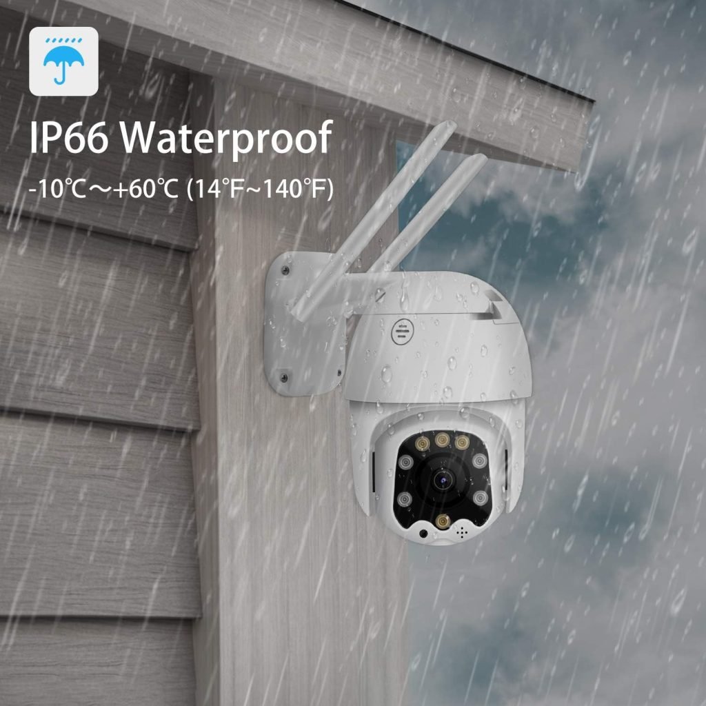 FULLWARD 3MP Outdoor Security Camera Human AI Motion Detection PTZ Dome 2.4G WiFi Home Security CCTV Camera Night Vision 2-Way Audio Waterproof Wireless Camera, P6slite App