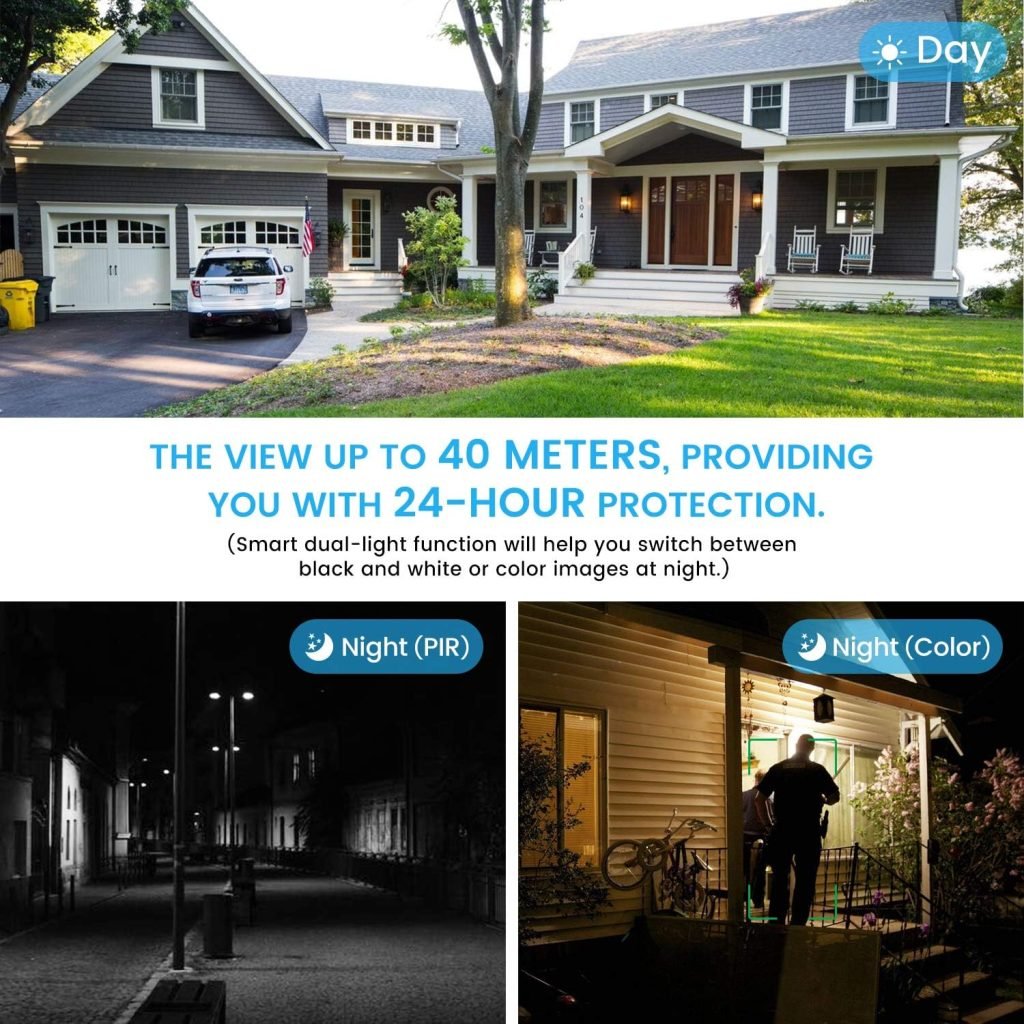 FULLWARD 3MP Outdoor Security Camera Human AI Motion Detection PTZ Dome 2.4G WiFi Home Security CCTV Camera Night Vision 2-Way Audio Waterproof Wireless Camera, P6slite App