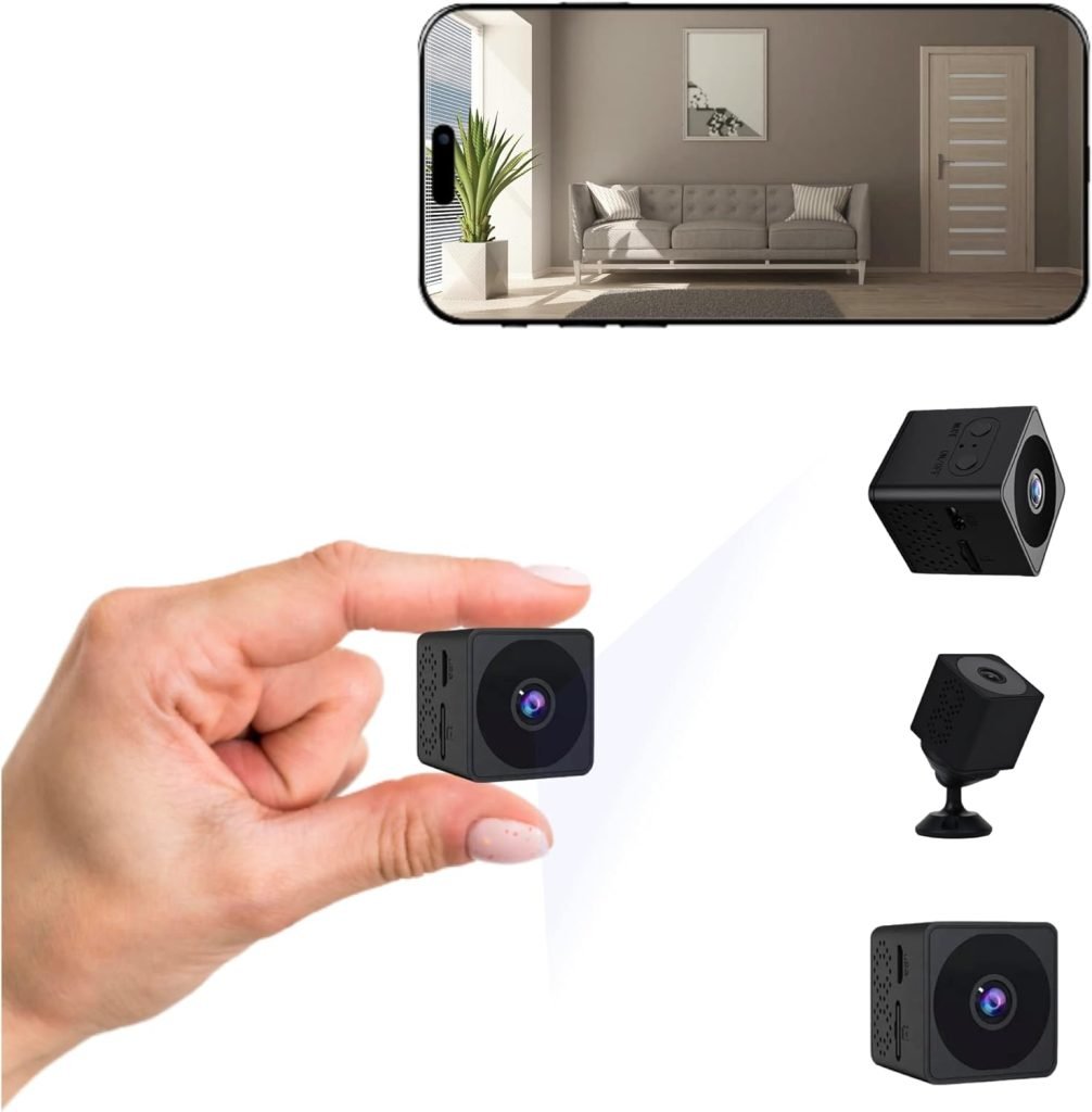LUMICAST Mini Spy Camera, Wireless Hidden indoor Camera for Home Security, Baby Monitor, Pet Watching with Night Vision, Motion Detection and Push Alerts