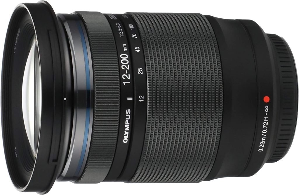 Olympus M.Zuiko Digital ED 12-200mm F3.5-6.3 lens, universal zoom, suitable for all MFT cameras (Olympus OM-D  PEN models, Panasonic G-series), black