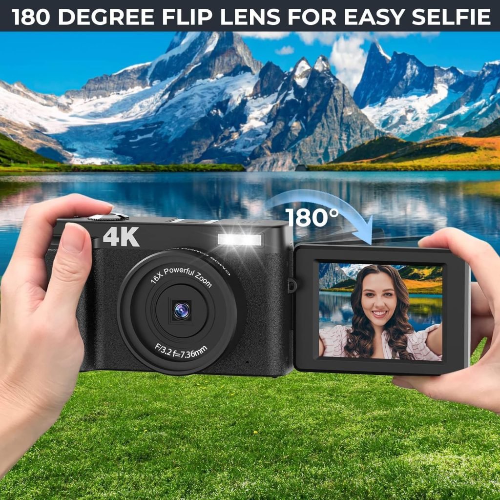 Sunscien Video Camera Camcorder, Full HD 1080P Digital YouTube Vlogging Camera Recorder,Video Camera 30FPS 3.0 Inch LCD 270 Rotatable Degrees IPS Screen with Remote Control 2 Batteries