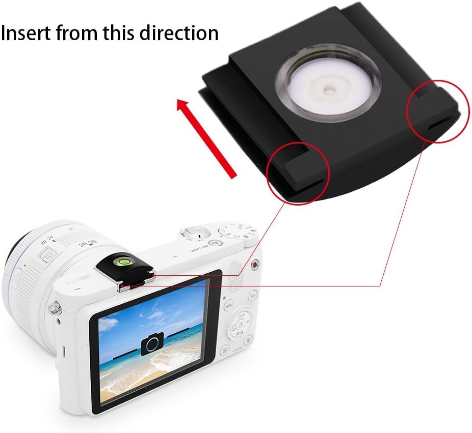 Camera Flashlight Hot Shoe Cover with Bubble Spirit Level for Canon Nikon Panasonic Fujifilm Olympus Pentax Sigma DSLR/SLR/EVIL Camera -Pack of 2