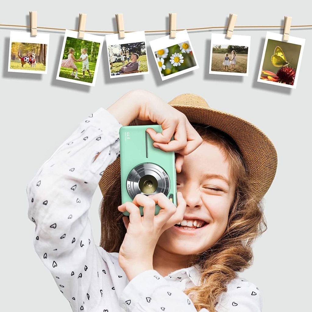 Digital Camera FHD 1080P 44MP, Compact Camera 2.4 LCD Digital Camera 2*Rechareable Battery 16X Digital Zoom for Students, Children, Beginners