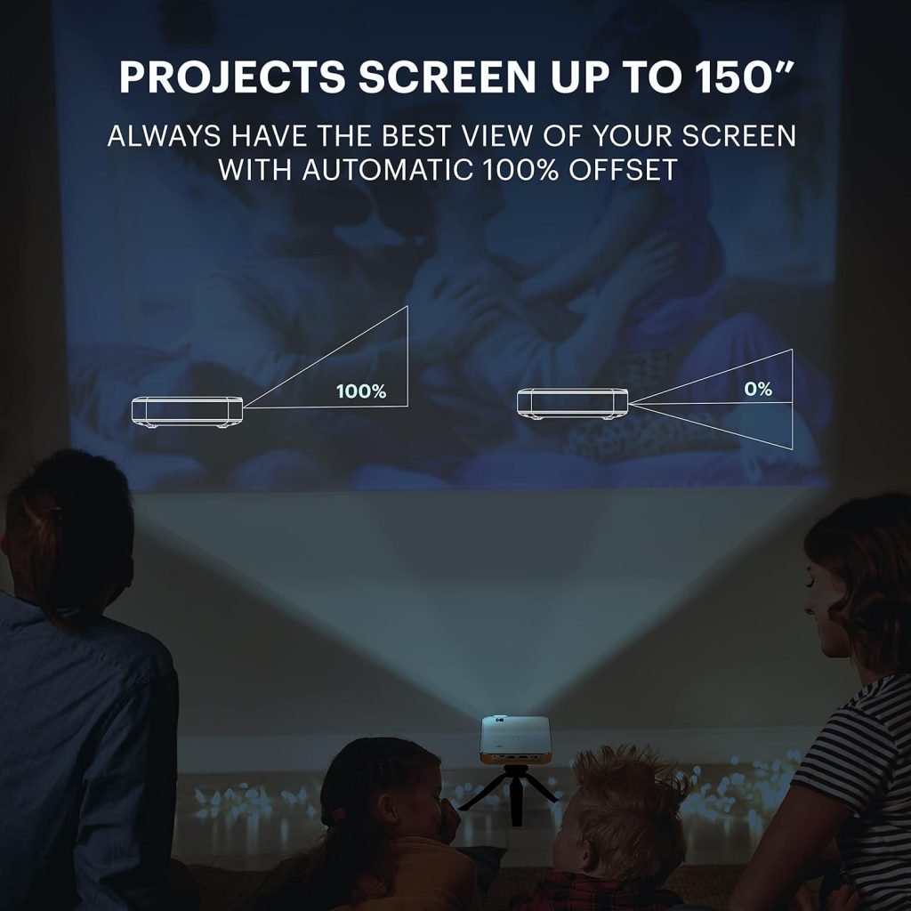 KODAK Luma 350 Portable Smart Projector, Powerful Ultra HD Rechargeable Video Projector w/Android 6.0, Streaming Apps, Wi-Fi, Mirroring, Remote Control and Crystal-Clear Up to 200