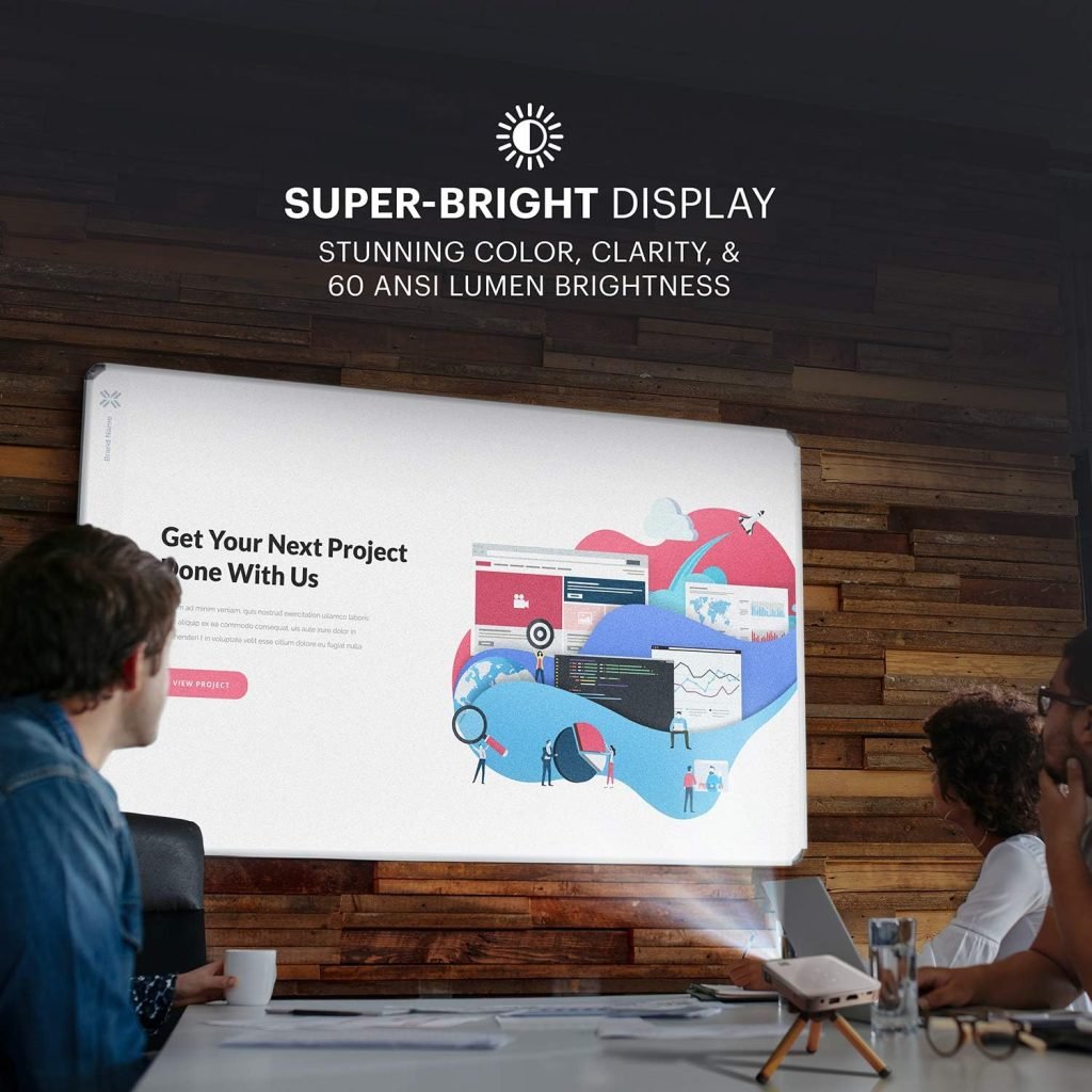 KODAK Luma 350 Portable Smart Projector, Powerful Ultra HD Rechargeable Video Projector w/Android 6.0, Streaming Apps, Wi-Fi, Mirroring, Remote Control and Crystal-Clear Up to 200