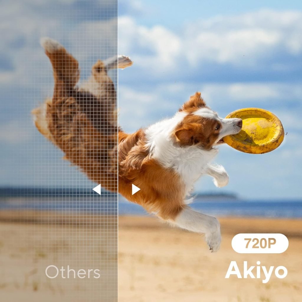 Mini Projector, AKIYO 1080P Supported Portable Projector with Tripod, 65000 Hours Multimedia Home Theater Movie Projector, Phone Projector Compatible with iOS/Android/HDMI/PC/TV Stick/USB/PS5