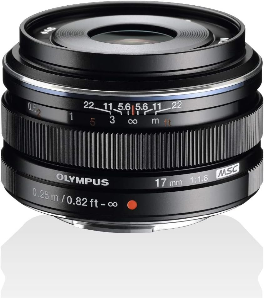 Olympus M.Zuiko Digital 17 mm F1.8 Lens, Fast Fixed Focal Length, Suitable for All MFT Cameras (Olympus OM-D  PEN Models, Panasonic G-Series), Black