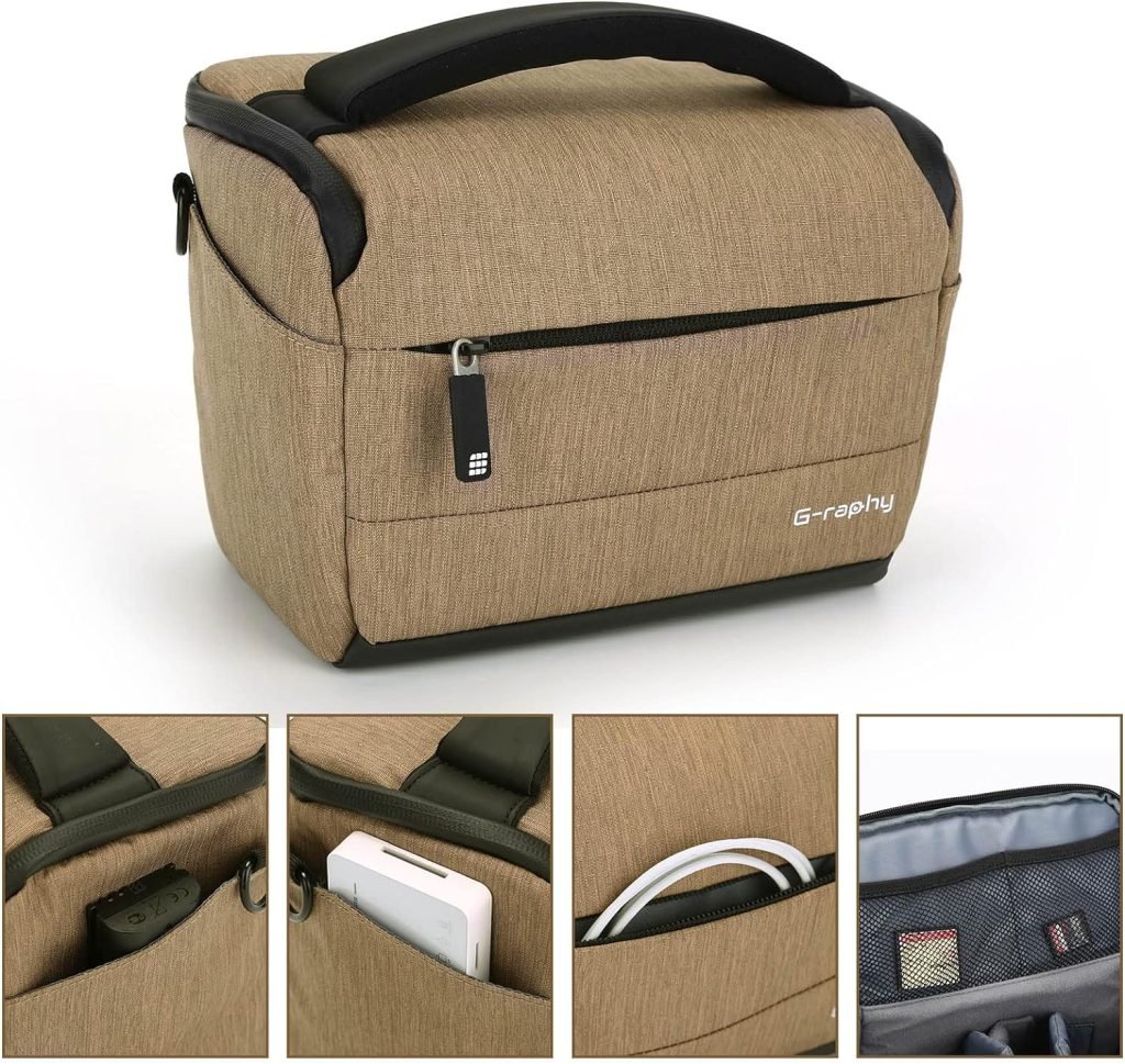 UBORSE DSLR Camera Shoulder Bag Waterproof Portable Anti-Shock Digital Camera Case Compatible Protector for Camera Lens and Accessories