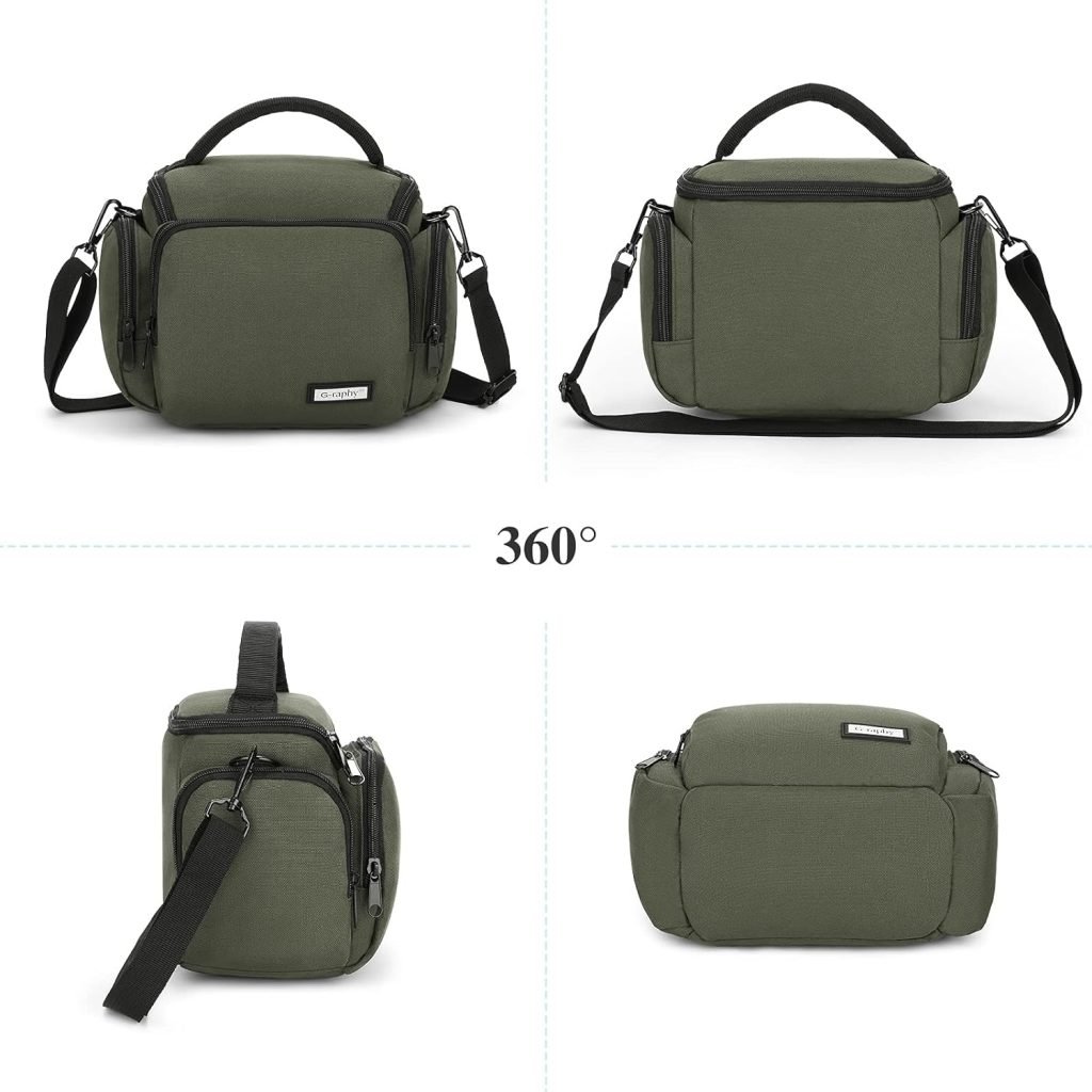 UBORSE DSLR Camera Shoulder Bag Waterproof Portable Anti-Shock Digital Camera Case Compatible Protector for DSLR SLR Camera Lens Accessories