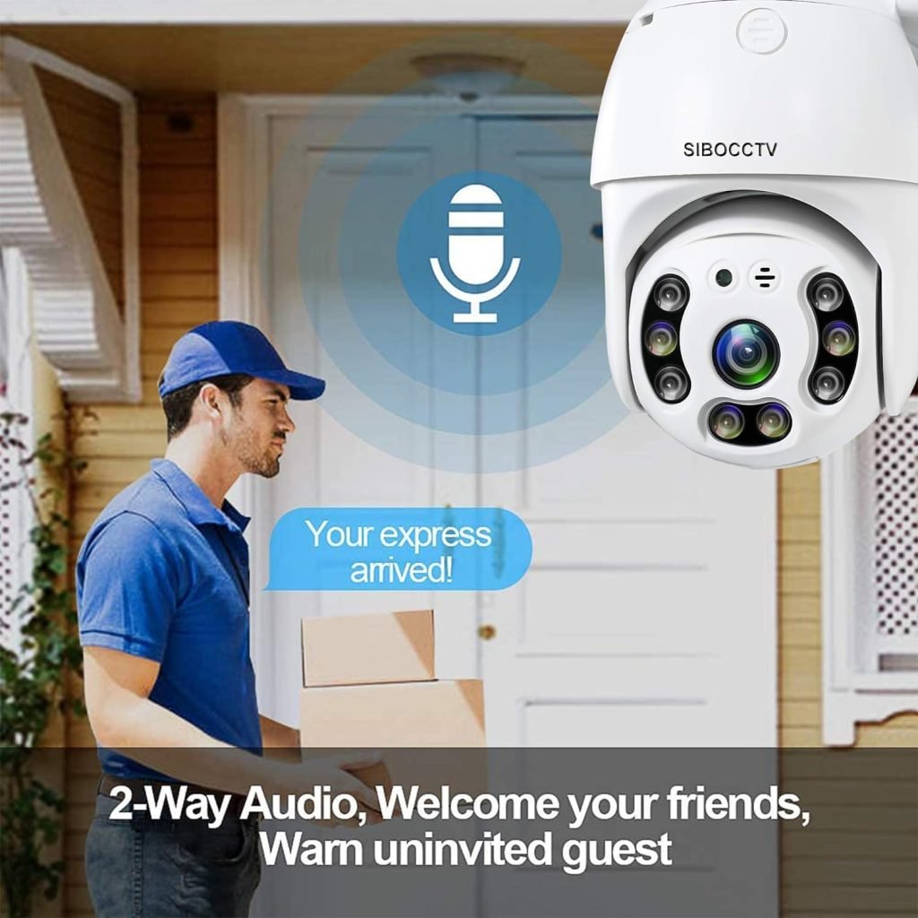 3MP WiFi IP Camera Pan Tilt Digital Zoom Security Camera, 3MP Dome Surveillance Cam, Two Way Audio Motion Detection Clear Night Vision IP66 Waterproof with 32G SD Memory Card Powered By Tuya Smart