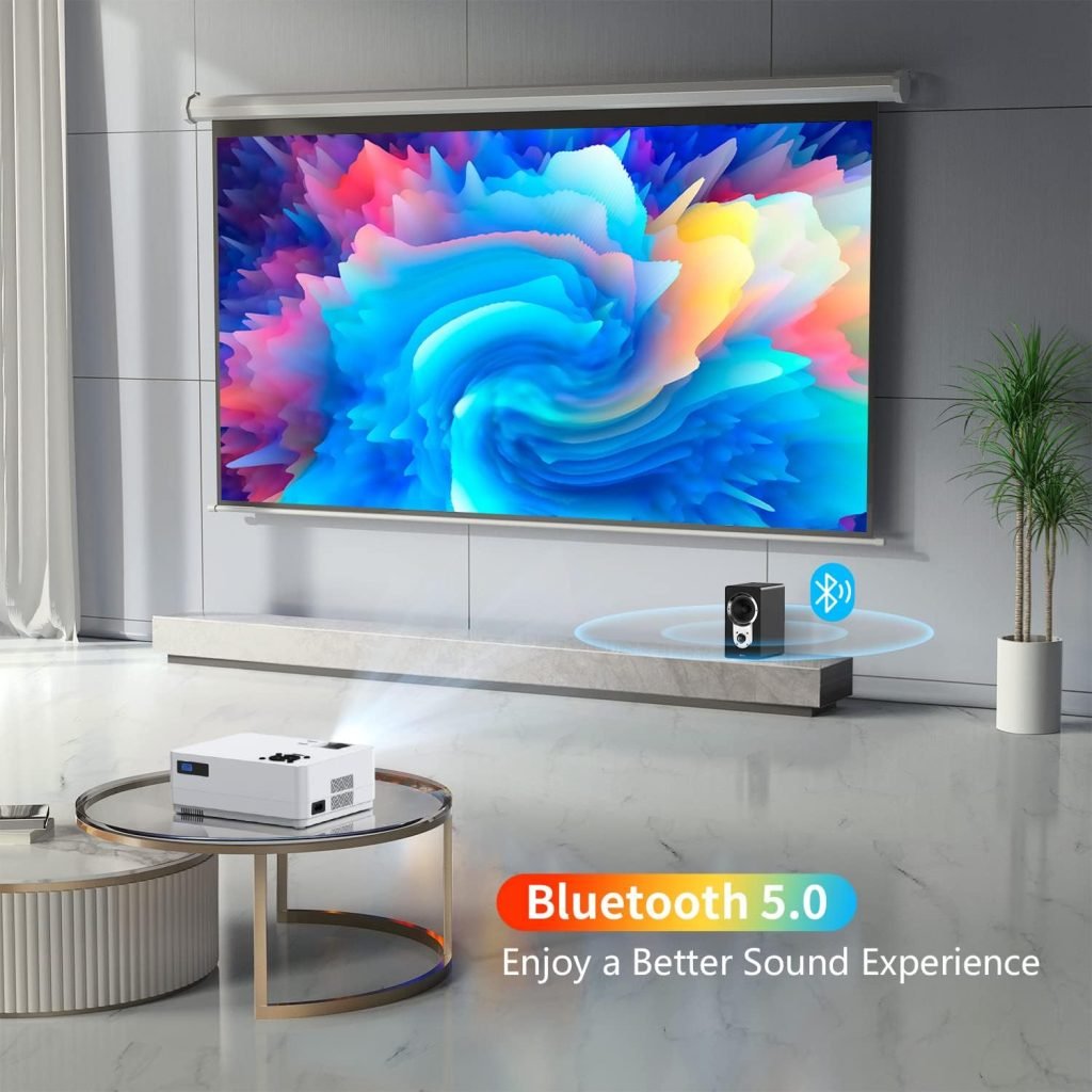 5G WiFi Bluetooth Native 1080P Projector[Projector Screen Included], Roconia 12000LM Full HD Movie Projector, 300 Display Support 4k Home Theater,Compatible with iOS/Android/XBox/PS4/TV Stick/HDMI