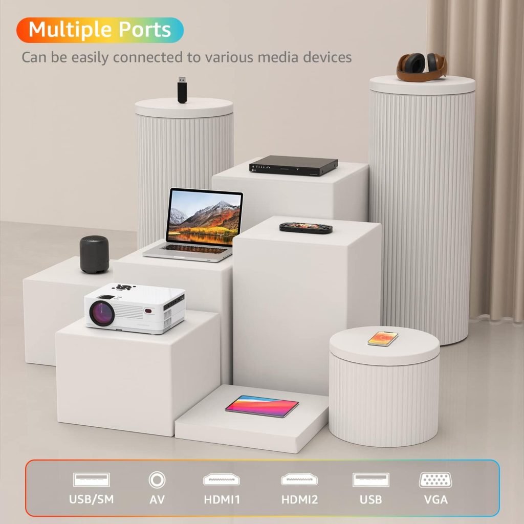 5G WiFi Bluetooth Native 1080P Projector[Projector Screen Included], Roconia 12000LM Full HD Movie Projector, 300 Display Support 4k Home Theater,Compatible with iOS/Android/XBox/PS4/TV Stick/HDMI