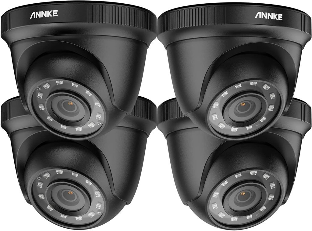 ANNKE 4-Pack Home Security Camera Kits, HD TVI Add-on 1080p CCTV Cameras for Surveillance Camera System, 100 ft IR Night Vision, IP66 Waterproof Dome Cam for Outdoor/Indoor Use