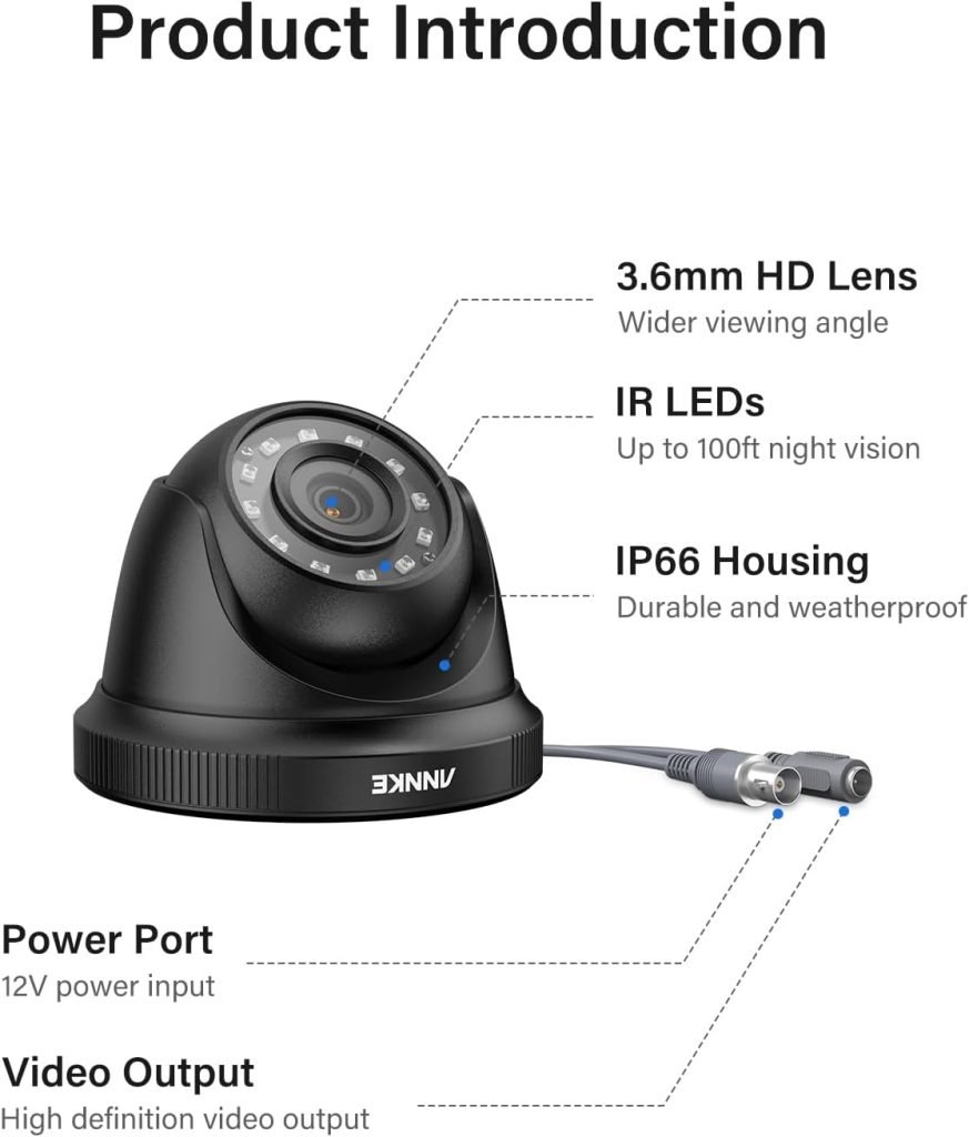 ANNKE 4-Pack Home Security Camera Kits, HD TVI Add-on 1080p CCTV Cameras for Surveillance Camera System, 100 ft IR Night Vision, IP66 Waterproof Dome Cam for Outdoor/Indoor Use