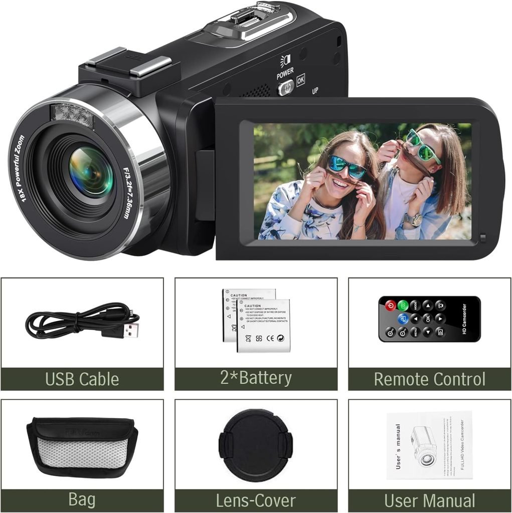 Delmodes Video Camera Camcorder 4K