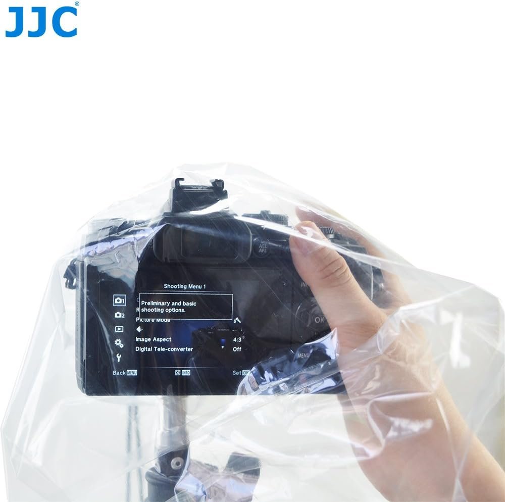JJC RI-S Disposable Rain Cover for Mirrorless System Camera (DSLR Camera) - Pack of 2 - Transparent