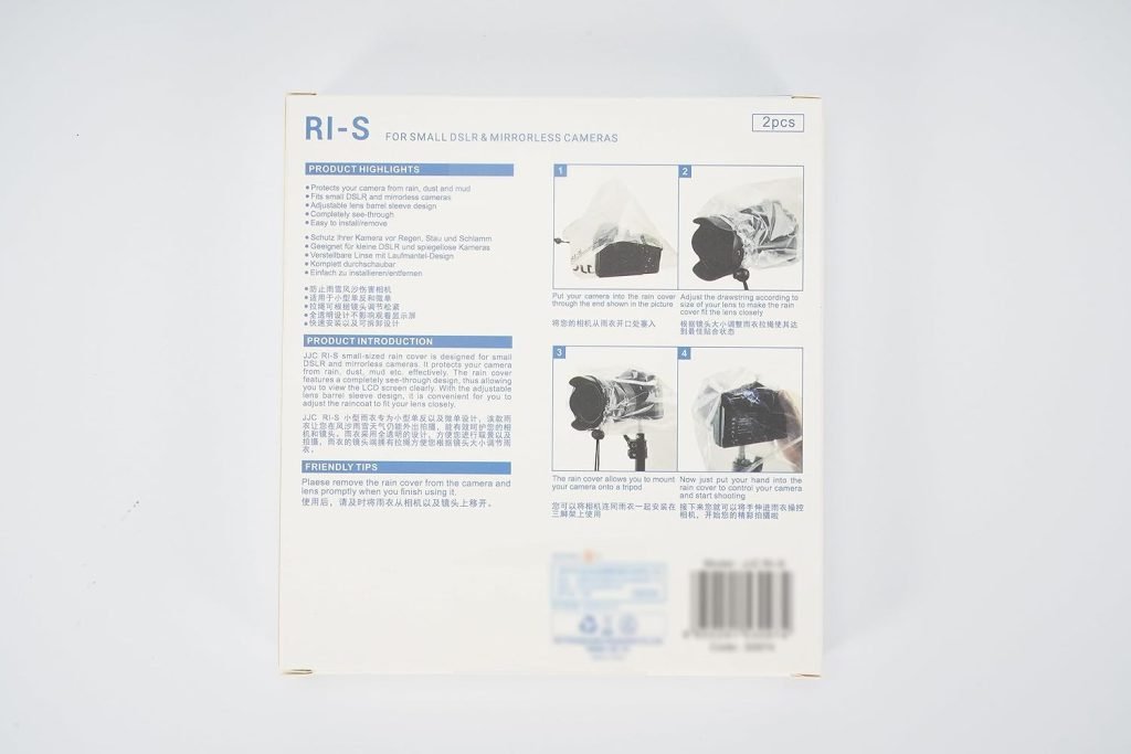 JJC RI-S Disposable Rain Cover for Mirrorless System Camera (DSLR Camera) - Pack of 2 - Transparent