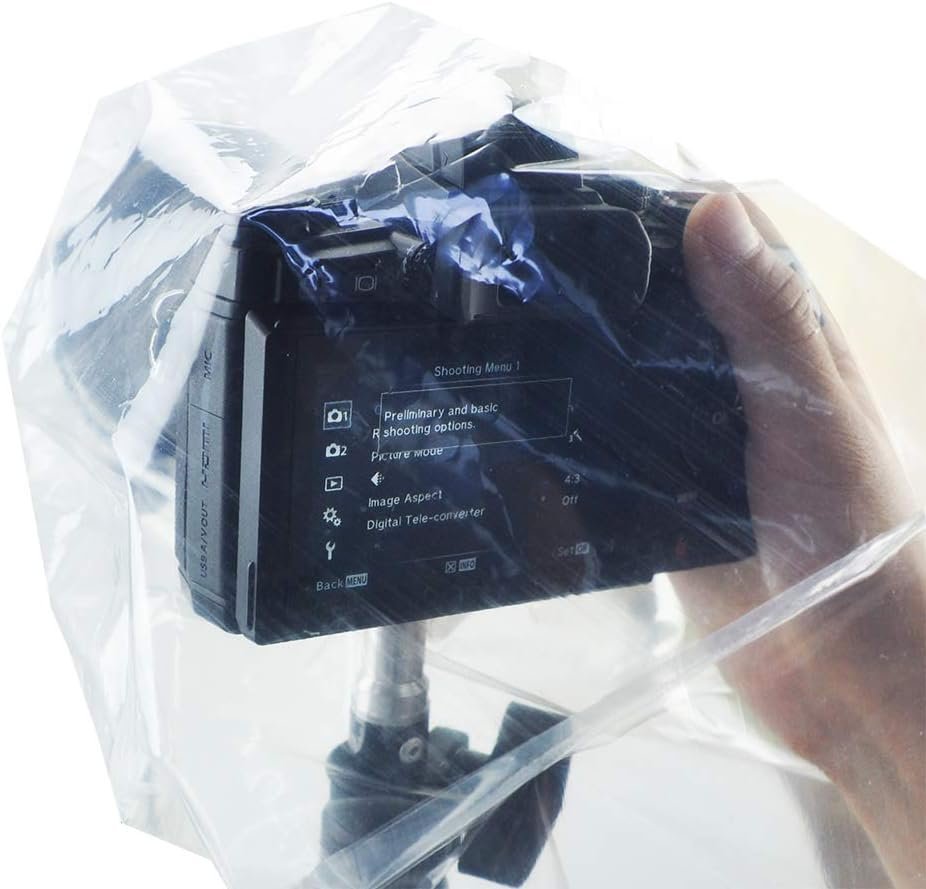 JJC RI-S Disposable Rain Cover for Mirrorless System Camera (DSLR Camera) - Pack of 2 - Transparent
