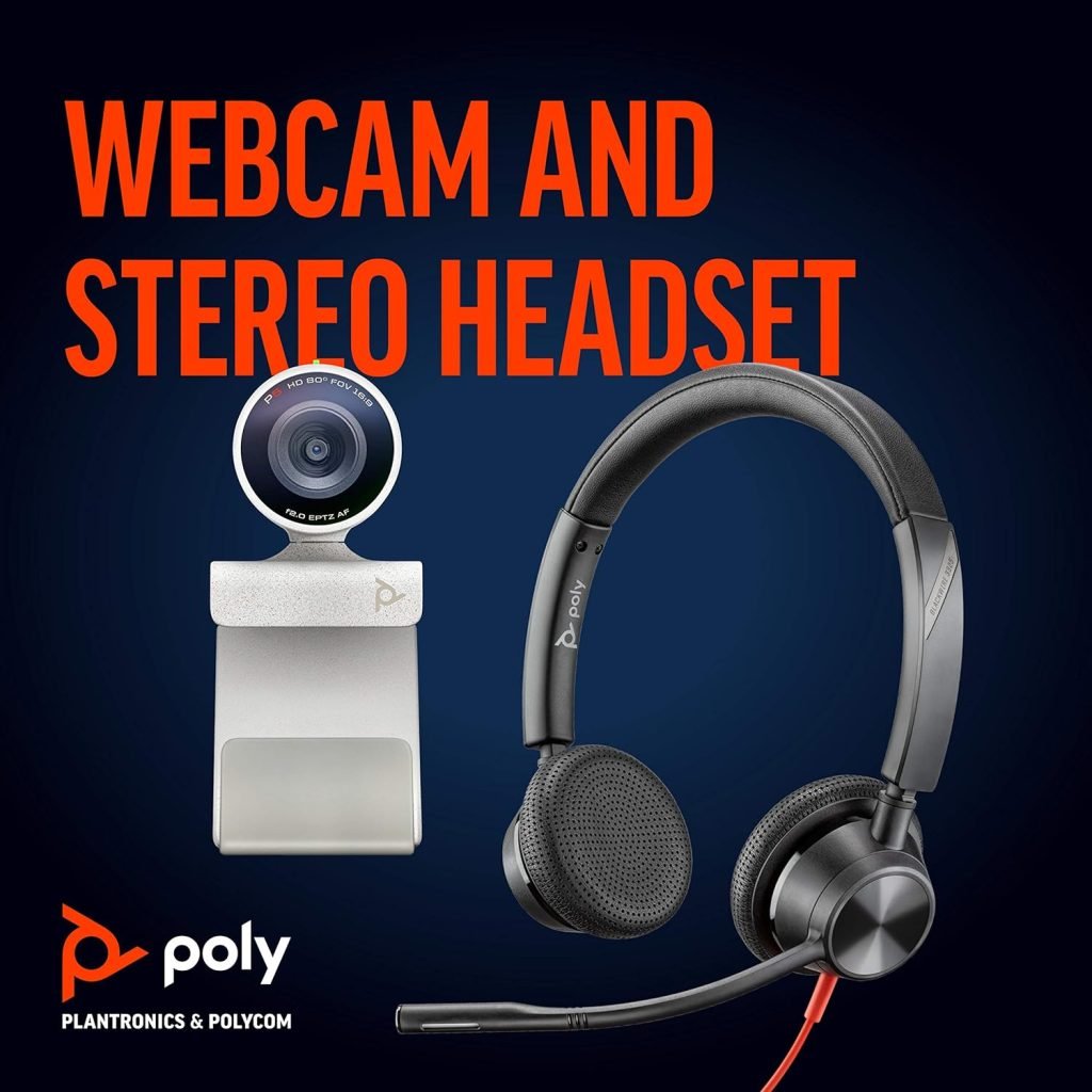 Plantronics Poly Studio P5 Kit with Blackwire 3325 () - 1080p HD Video Conferencing Camera - Professional USB-A Kit for Wired Webcam and Stereo Audio Headset