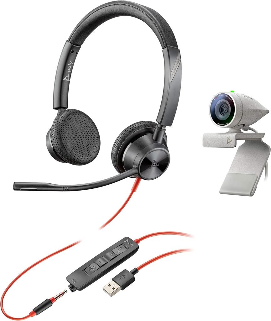 Plantronics Poly Studio P5 Kit with Blackwire 3325 () - 1080p HD Video Conferencing Camera - Professional USB-A Kit for Wired Webcam and Stereo Audio Headset