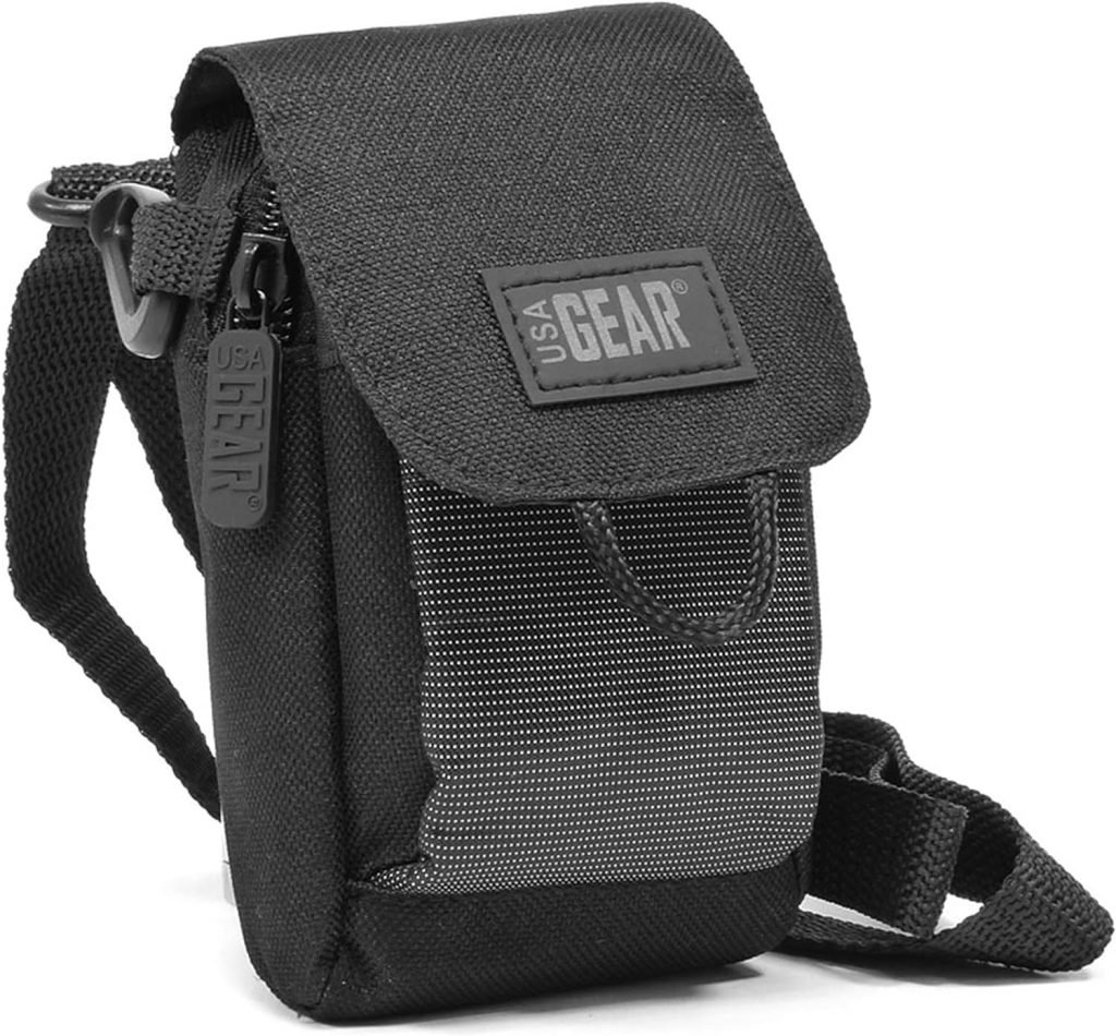 USA Gear Digital Camera Case Compatible with Canon G7x Mark ii, Nikon Coolpix, Canon Elph 190, Canon PowerShot and More - Small Camera Bag Travel Case with Shoulder Strap, Belt Loop and SD Card Pocket