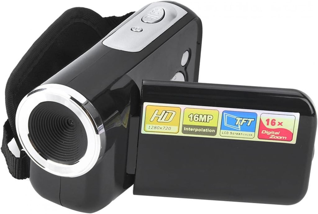 Video Camera, 16X HD 1080*720 2inch TFT LCD Sceen Digital Video Camera Camcorder supports photography and video for Cycling, Climbing and Running.The best gift for birthday, Christmas, holiday.(black)