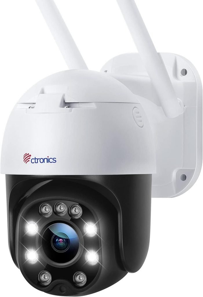 ctronics Outdoor Security Camera with Color Night Vision, 1080P PTZ Digital Zoom CCTV Camera Surveillance Camera Home Security with 355°Pan 90°Tilt Auto Tracking Human Detection Two-way Audio