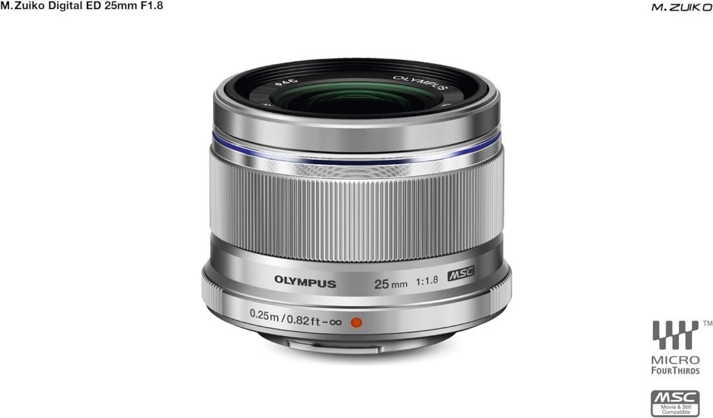 Olympus M.Zuiko Digital 25 mm F1.8 Lens, Fast Fixed Focal Length, Suitable for All MFT Cameras (Olympus OM-D  PEN Models, Panasonic G-Series), Black