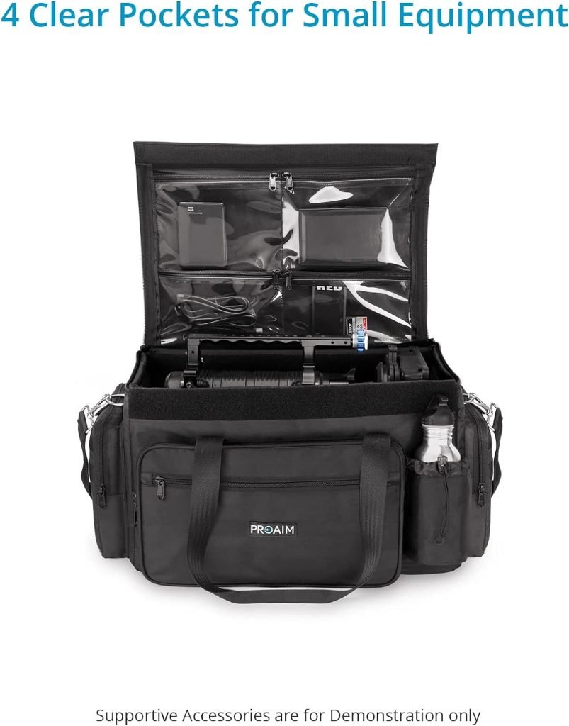 PROAIM Cine Cube Bag for Camera Gear, for Photographer Videographer Videomaker | Professional Shoulder Bag for DSLR Video Camera, Lens, Accessories | Black, Sling Waterproof Case (P-CBCC-01)