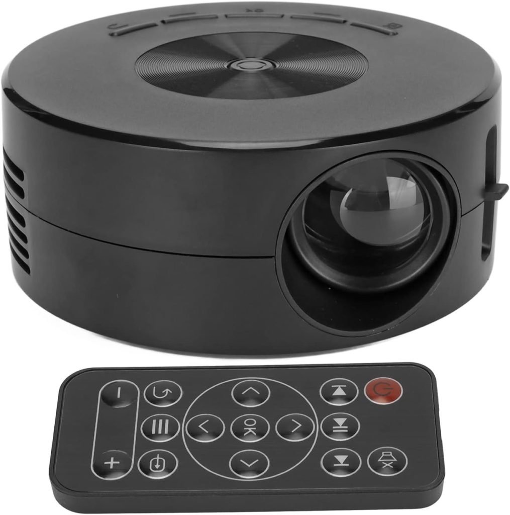 PUSOKEI Phone Projector, Mini Projector, Portable Projector with Clear Sound, Same Screen Function LED Pico Video Projector for Home Theater Movie, Maximum Resolution 1920 x 1080