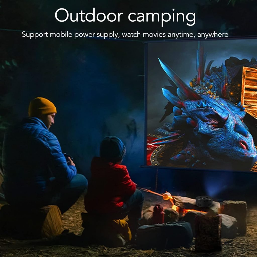 PUSOKEI Phone Projector, Mini Projector, Portable Projector with Clear Sound, Same Screen Function LED Pico Video Projector for Home Theater Movie, Maximum Resolution 1920 x 1080