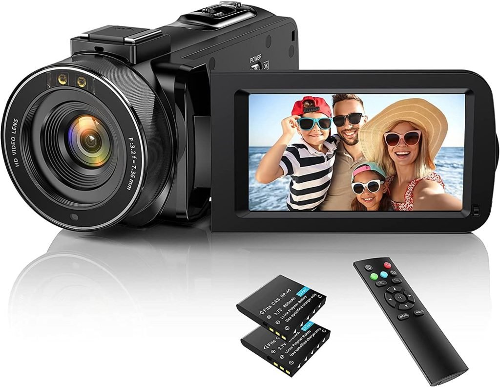 Video Camera FHD 1080P 36MP 30FPS Camcorder for YouTube, Video Camera Camcorder with IR Night Vision 16X Digital Zoom 3.0 270 Degree Rotation IPS Screen Vlogging Camera Recorder